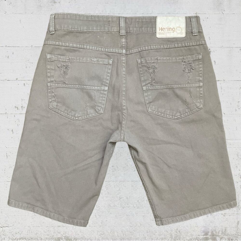 Hering Bermuda Distressed Khaki Jean Shorts Jorts Size US 32 - Picture 2 of 8